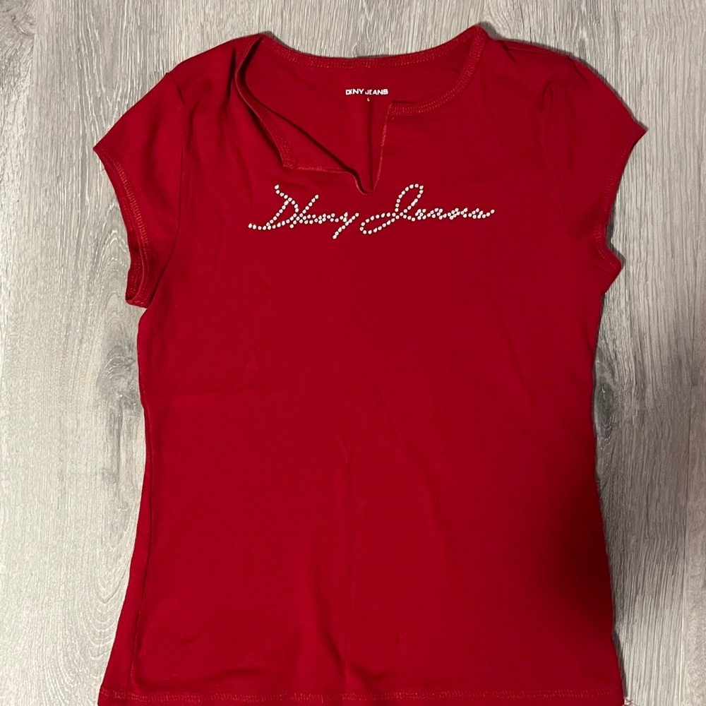 Y2K DKNY Rhinestone top